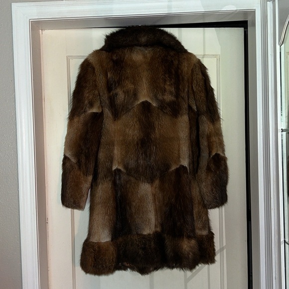 Vintage fur coat Bon Marche muskrat patchwork - Picture 7 of 12